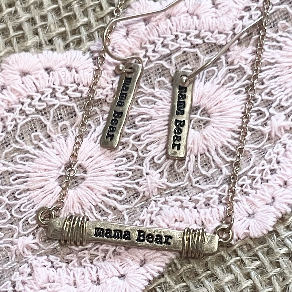 Mama Bear Necklace Set